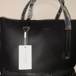 David Jones Black Studded Tote Bag